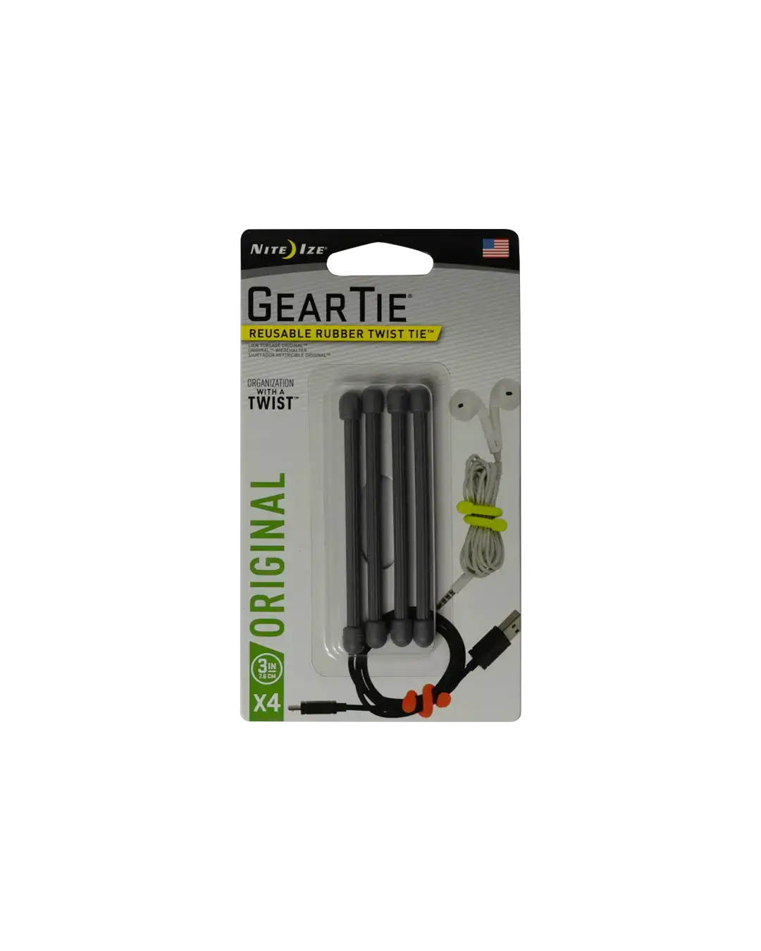 Gear Tie® Twist Tie™ Réutilisable et étanche à l'infinie. Niteize