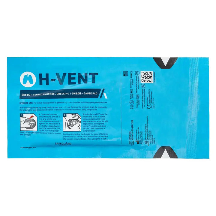 Pansement occlusif Safeguard H-VENT Chest Seal Single Pack Safeguard Medical