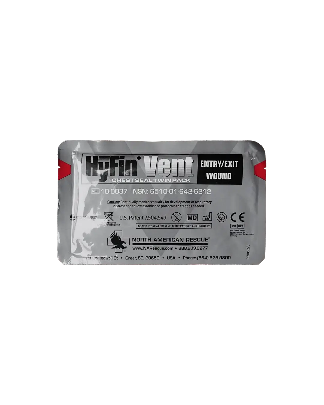 Pansement thoracique ventilé Hyfin Vent Chest Seal Twin Pack North American Rescue Safeguard Medical