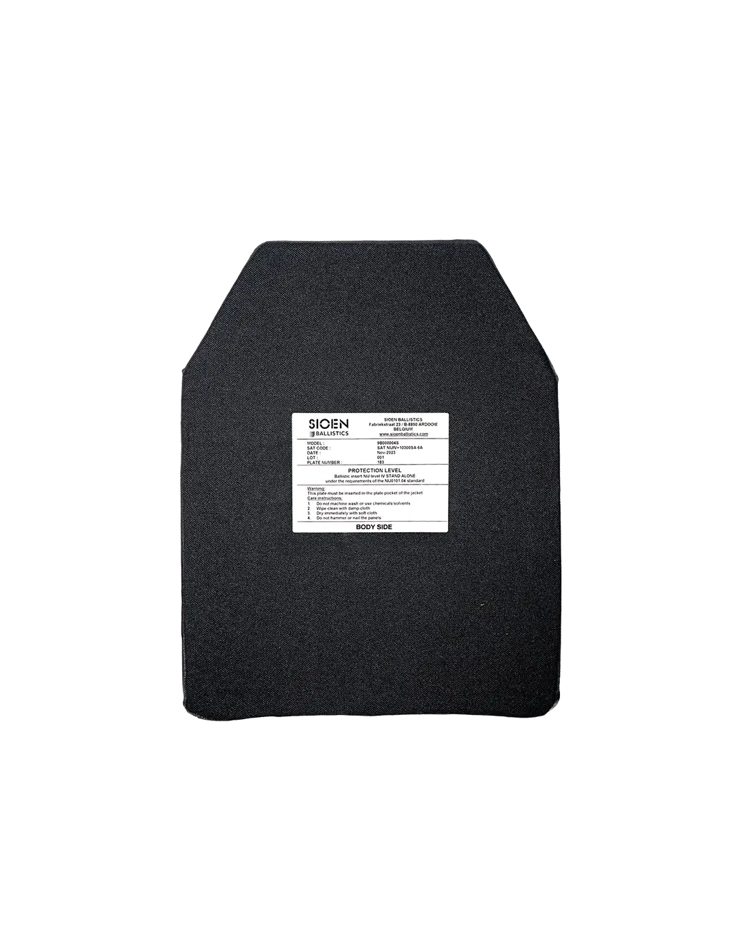 Plaques Balistique nij IV+ SIOEN