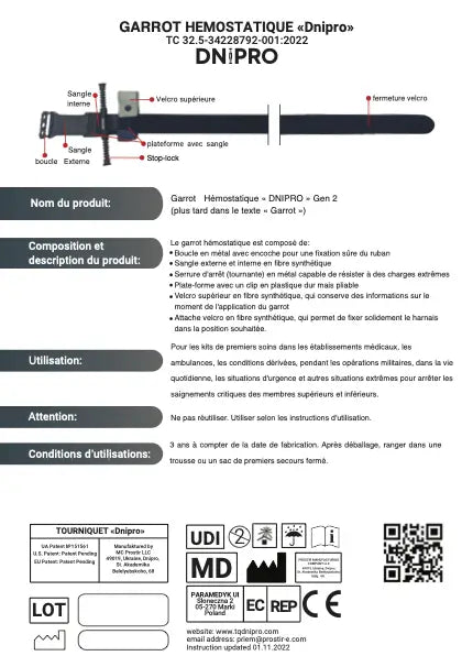 Garrot DNIPRO gen 2. TOURNIQUET DNIPRO